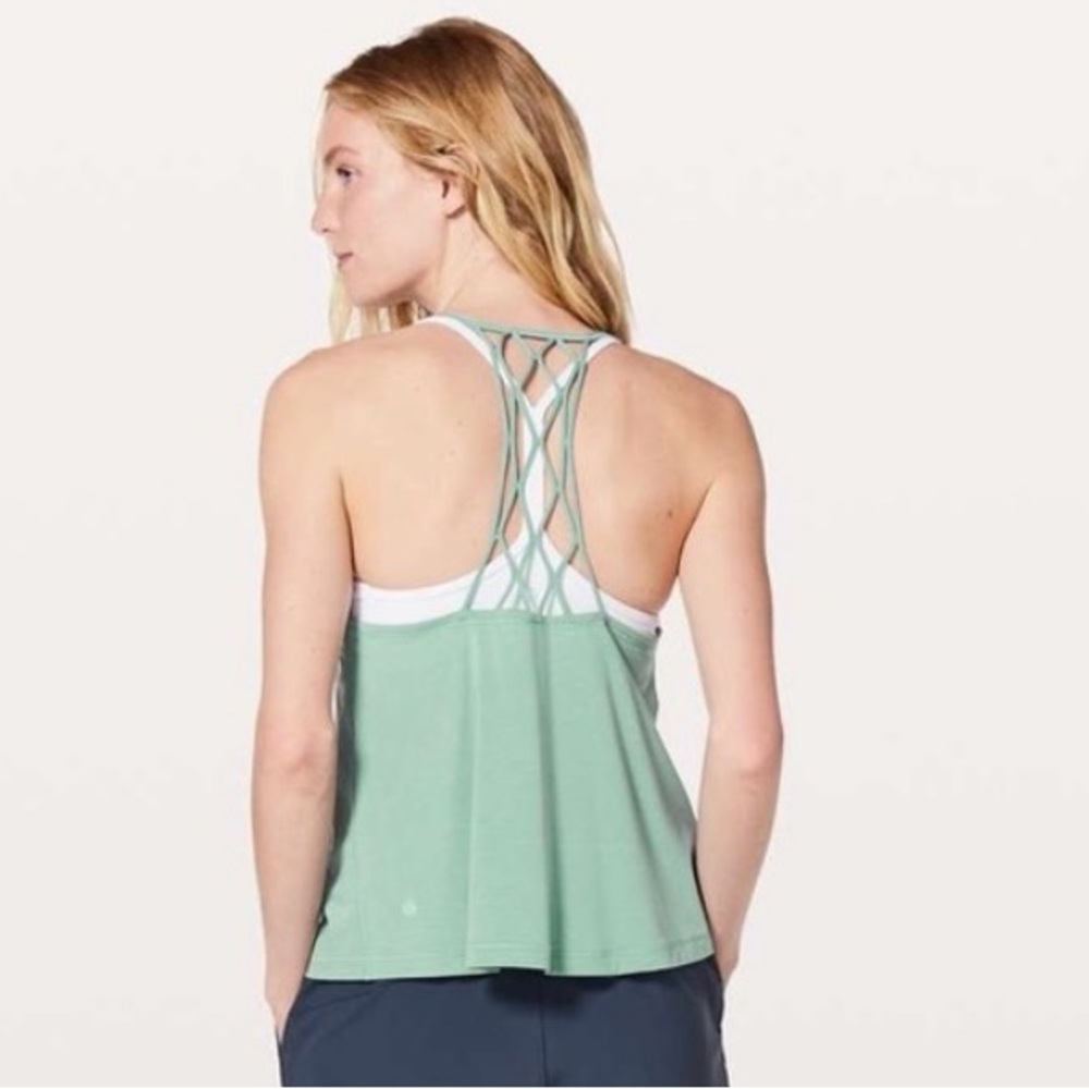 Lululemon love knot tank lattice racerback teal